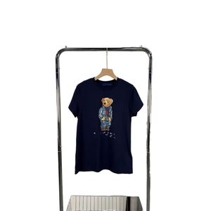 R ~ L26 เสื้อยืดผู้หญิงฤดูร้อนใหม่สไตล์เกาหลีแขนสั้นคอกลมผ้าฝ้ายคลาสสิกพิมพ์ลายสัตว์ความยาวปกติ - Product Image 1
