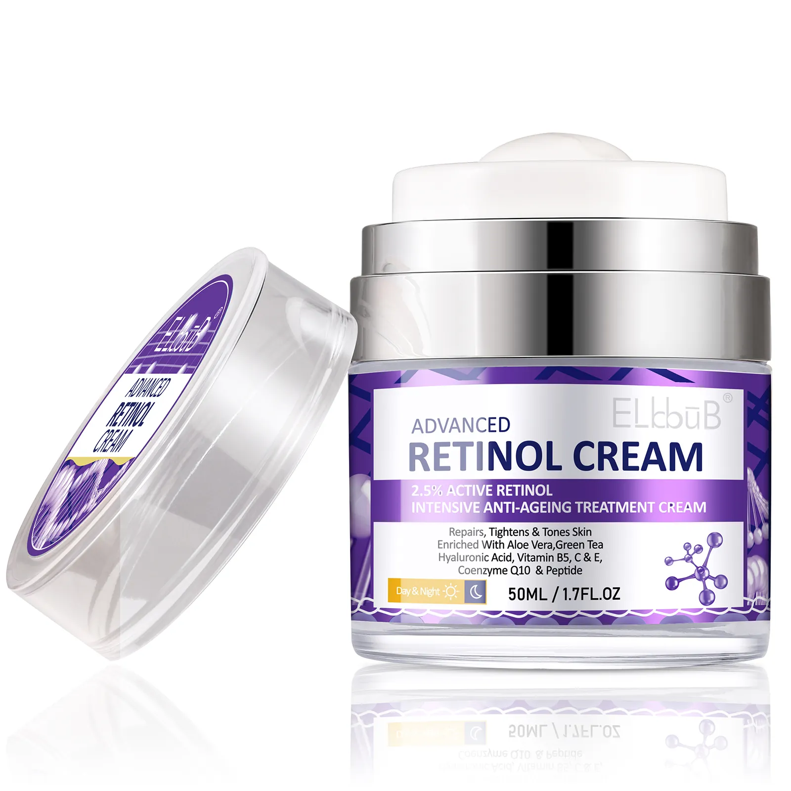 ELbbuB Krim Wajah Antipenuaan, Ekstrak Herbal Intensif Retinol Aktif 25%