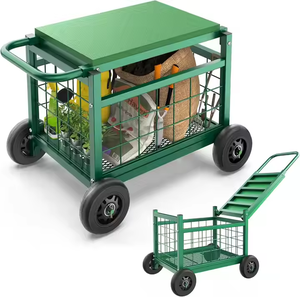 Heavy-Duty Rolling Garden <b>Bench</b> with Wheels and Seat Fully Upgraded As Garden <b>Tool</b> Cart - Product Image 1