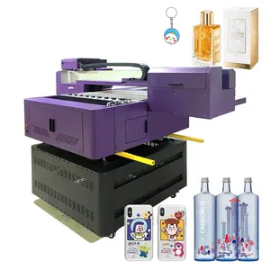Factory price 900*600 flatbed rotary bottle printing 9060 uv digital printer for phone case wine glass