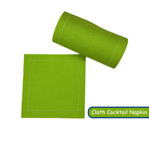 Servilletas de Cóctel Desechables Ecológicas Oliver Square 100% Algodón, Color Verde Manzana, Blancas, de Tela, Posavasos para Cena, Tejido Suave - Product Image 3