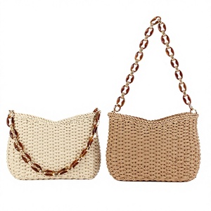 Acrylic Amber Chain PU Woven Zipper Single <b>Strap</b> Street Trend Ladies <b>Shoulder</b> Bag Tanjing - Product Image 1