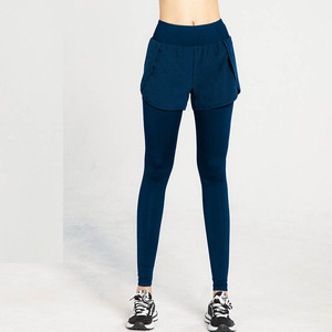 Fitness para <span class=keywords><strong>mujer</strong></span> Deporte Gimnasio Ropa de cintura alta Leggings de bolsillo para teléfono Dos piezas Caderas Pantalones de yoga ajustados Estiramiento <span class=keywords><strong>2</strong></span> <span class=keywords><strong>en</strong></span> <span class=keywords><strong>1</strong></span> Legging - Product Image 3