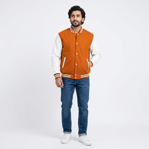 OEM Manufacturer High Quality Varsity <b>Jacket</b> <b>Men</b> Embroidery Leather Sleeves Custom <b>Baseball</b> Letterman <b>Jacket</b> - Product Image 1