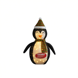 COSMOLA Pinguino Luminoso LED in Tessuto da 4 Piedi, Decorazione Natalizia per Interni ed Esterni - Product Image 1