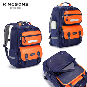 Kingsons <b>Student</b> <b>Backpack</b> 15 Inches Large Capacity School Bag For Boys And Girls Unisex Dark Blue - Product Image 3