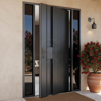 Portes de sécurité extérieures pivotantes en acier inoxydable de haute qualité de style américain pour maison, porte d'entrée en métal