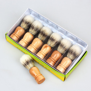 Brocha de afeitar de pelo de tejón natural para hombre, herramienta de afeitado para barbería y salón, cepillo para limpieza facial y de barba con mango de madera - Product Image 5