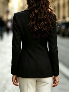 5686 #   Damen Zweireihiger <span class=keywords><strong>Blazer</strong></span> mit Leopardenmuster Goldene Knöpfe Büro-Damenjacke Mehrfarbig Formelle Arbeitskleidung Oberbekleidung - Product Image 6