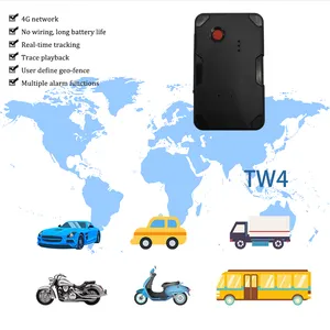 Tマーク4GワイヤレスTW4カーGPS追跡デバイス (アプリ付き) リアルタイム送信データ