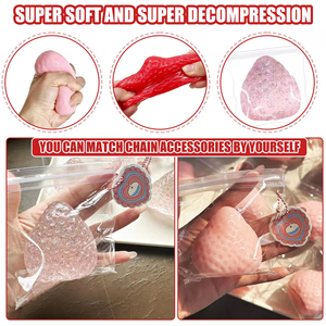 Jouet Squishy Fraise Réaliste Populaire, Jouet Anti-Stress Mignon Fait Main avec Texture Slime, Jouet à Presser Tendance pour la Relaxation - Product Image 4