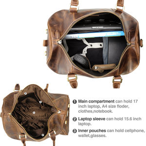 Approvisionnement d'usine personnaliser sac en cuir véritable sac à roulettes de voyage en cuir véritable sac à bagages en cuir à l'huile pleine fleur pour le voyage - Product Image 6