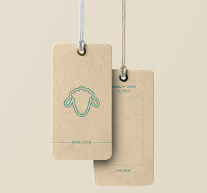 Etichetta Personalizzata per Abbigliamento, Stampa Offset Fronte-Retro su Carta Kraft Gialla Verniciata, Riciclabile - Product Image 2