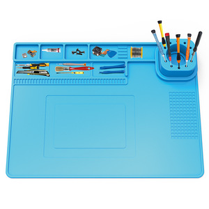 <span class=keywords><strong>Tapis</strong></span> isolant en silicone antidérapant résistant aux hautes températures pour réparation de circuits imprimés, soudure de téléphones et utilisation avec pistolet à air chaud - Product Image 5