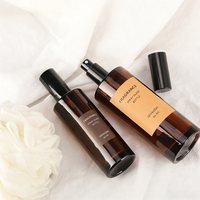 Flacon pulvérisateur de parfum en verre ambré de 200 ml avec brume fine pour l'emballage d'huiles essentielles et d'huiles capillaires, emballage personnalisé en boîte