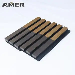Amer环保防火木板条墙板精心制作的中纤板，配有可持续的聚酯板吸音板