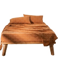 100% Français Stonewash pur lin draps ensemble 4 pièces adapté aux dormeurs chauds non teints poche profonde ensemble de literie naturelle