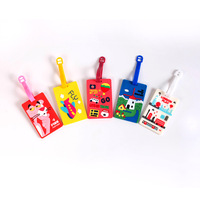 Etiquette de bagage en PVC personnalisée pour enfants Etiquettes de bagage personnalisées de luxe Logo Hidden Privacy Compartment Name Tag Cartoon Cute Letter