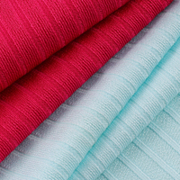 Tissu tricoté piqué rayé teint 210g, maille extensible, 88% polyester, 12% élasthanne, pour vêtements de costume