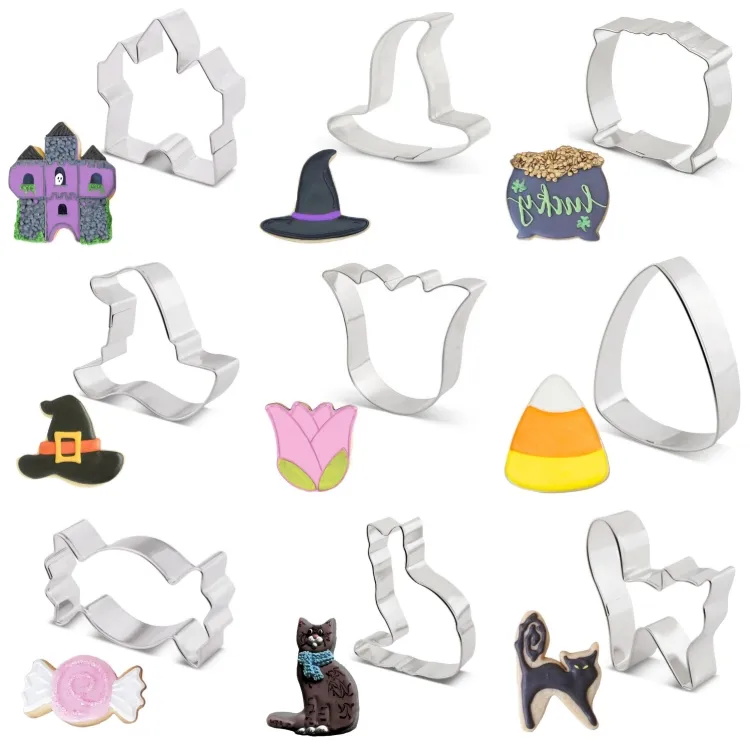 Helloween נושא בתפזורת אפיית קוקי Cutters סט מיני נירוסטה מעצב את