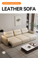 Ensemble de canapés sectionnels 3 places en cuir italien Micro tissu Télécommande électrique Glide Extensible Canapé inclinable Canapé