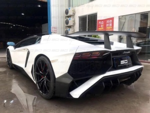 LP700 LP720 LP750 능 직물/단조 탄소 범퍼 스포일러 사이드 스커트 람보르기니 Aventador LP700 용 드라이 탄소 섬유 풀 세트 바디 키트 - Product Image 6