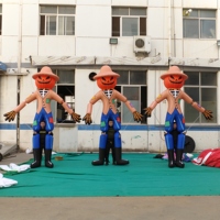 Déguisement gonflable fantaisie de citrouille et de crâne pour défilé de rue, idéal pour le festival d'Halloween