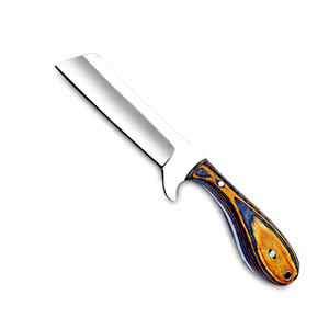 Cuchillo de caza de acero de alto carbono hecho a mano, hoja fija de espiga completa, mango de madera Pakka multicolor, estilo vaquero - Product Image 1