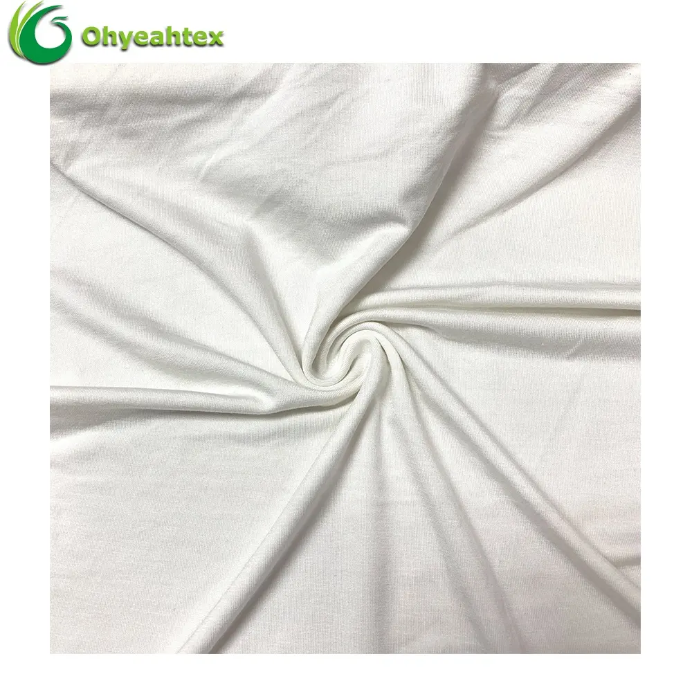 Eco-friendly Knit Solid Single Jersey Bamboo Lining Fabric For Sportswear