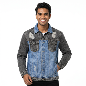 Customizable <b>Men</b> <b>Denim</b> <b>Jacket</b> With Cotton Filling Vintage Washed Breathable Fabric Factory Wholesale Oem Odm Soft Comfortable - Product Image 1