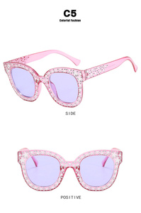 Gafas de Sol Cuadradas de Gran Tamaño con Estrella de Cinco Puntas Deslumbrante para Mujer, Gafas de Sol Brillantes, Coloridas, Transparentes y con Diamantes Brillantes - Product Image 6