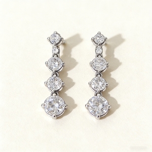 लक्जरी फैशनेबल रिलीज सुरुचिपूर्ण नया डिजाइन 18k वास्तविक सोने की अंगूठी गोल आकार प्रयोगशाला में उगाए गए हीरे के गहने इयररिंग स्टड - Product Image 1