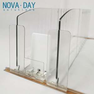 Système <span class=keywords><strong>de</strong></span> séparateurs <span class=keywords><strong>de</strong></span> rayonnages <span class=keywords><strong>de</strong></span> réfrigérateur en plastique transparent pour supermarchés, séparateurs <span class=keywords><strong>de</strong></span> congélateur pour les produits sur les rayonnages - Product Image 2