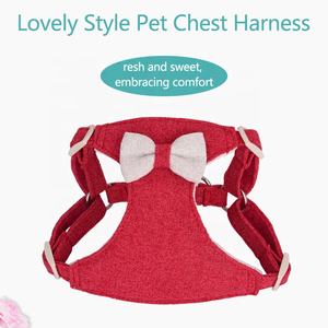 Beirui 2025製造調整可能かわいい蝶ネクタイ耐久軽量パッド入りペットアクセサリーファッション子犬犬用ステップハーネス - Product Image 6