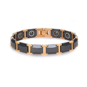 Pulsera magnética de cerámica de estilo clásico para el cuidado de la salud, pulsera de acero inoxidable para hombres a la moda - Product Image 2