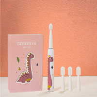 Cepillo de dientes eléctrico inteligente para niños con función de onda de sonido Carga USB Cabezal de cepillo de pelo suave impermeable para niños y niñas