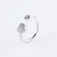Vente flash Bague en argent 925 avec zircon en forme de cercle ouvert