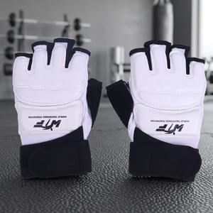 Guantes de Boxeo de Cuero Blanco, Medios Dedos, Transpirables, con Cierre, al por Mayor, Marca Yunjida, Talla S, para Entrenamiento y Competencia de Artes Marciales - Product Image 3