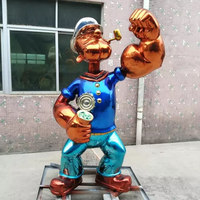 Statue de canard de 60 cm et de Popeye de 40 cm, couleur personnalisée, décoration d'intérieur DIY, artisanat en résine, sculpture d'art avec placage électrolytique, échantillon disponible