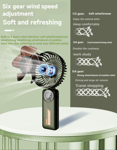 Ventilador portátil de alta velocidad, mini ventilador portátil, batería recargable de 1200 mAh, carga rápida USB-C, ventilador para oficina, viajes, hogar - Product Image 6