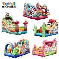 Glissade gonflable TONLE, nouveau design, personnalisable, commerciale, simple ou double piste, pour enfants et adultes