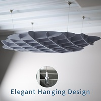 Léger facile à installer feutre PET acoustique suspendu plafond suspendu déflecteur réduction du bruit 100% polyester nuage acoustique