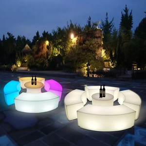 Sillas luminosas para eventos, sillas <span class=keywords><strong>de</strong></span> bar <span class=keywords><strong>de</strong></span> <span class=keywords><strong>playa</strong></span>, juegos <span class=keywords><strong>de</strong></span> muebles solares para exteriores, Banco curvo iluminado LED que cambia <span class=keywords><strong>de</strong></span> Color a prueba <span class=keywords><strong>de</strong></span> agua - Product Image 4