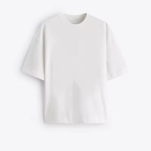 เสื้อยืดสีขาวคุณภาพสูงสำหรับเด็กผู้ชาย ไซส์ใหญ่ ผ้าฝ้ายถัก พิมพ์ลายซิลค์สกรีนแบบร้อน เสื้อยืดสตรีทแวร์ผ้าฝ้าย - Product Image 3