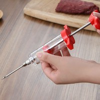 Kit d'injecteur de viande en acier inoxydable de 30ml en plastique pour barbecue seringue d'injecteur de marinade avec aiguille de dinde pour une utilisation dans la cuisine à domicile