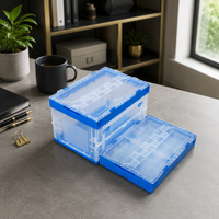 Boîte de rangement transparente pliable, organiseur de maison en plastique pliable, caisse empilable pour vêtements, jouets, livres, personnalisable