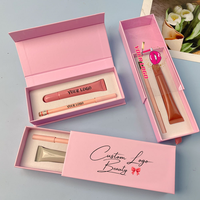 Kit de Maquillage OEM Marque Privée Haute Pigmentation 2-en-1 : Baume à Lèvres Peptides Brillant et Crayon à Lèvres, Gloss Transparent avec Kit Crayon à Lèvres