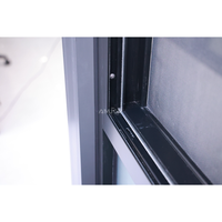 Fenêtre coulissante à trois rails en aluminium double vitrage AMJ, fenêtres coulissantes en aluminium écologiques, fenêtre coulissante moderne avec moustiquaire