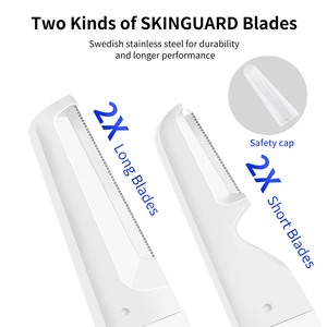 Zinken legering metalen handvat Dermaplane scheermes, enkelvoudig mes met veiligheidsbescherming gezichtscheersysteem met navullingen - Product Image 2