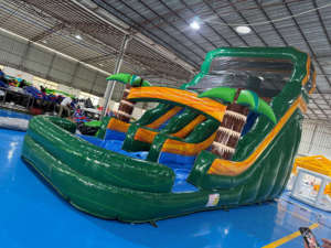 Toboggans aquatiques robustes en marbre à double voie Toboggan aquatique commercial à double voie Toboggan gonflable pour piscine - Product Image 4